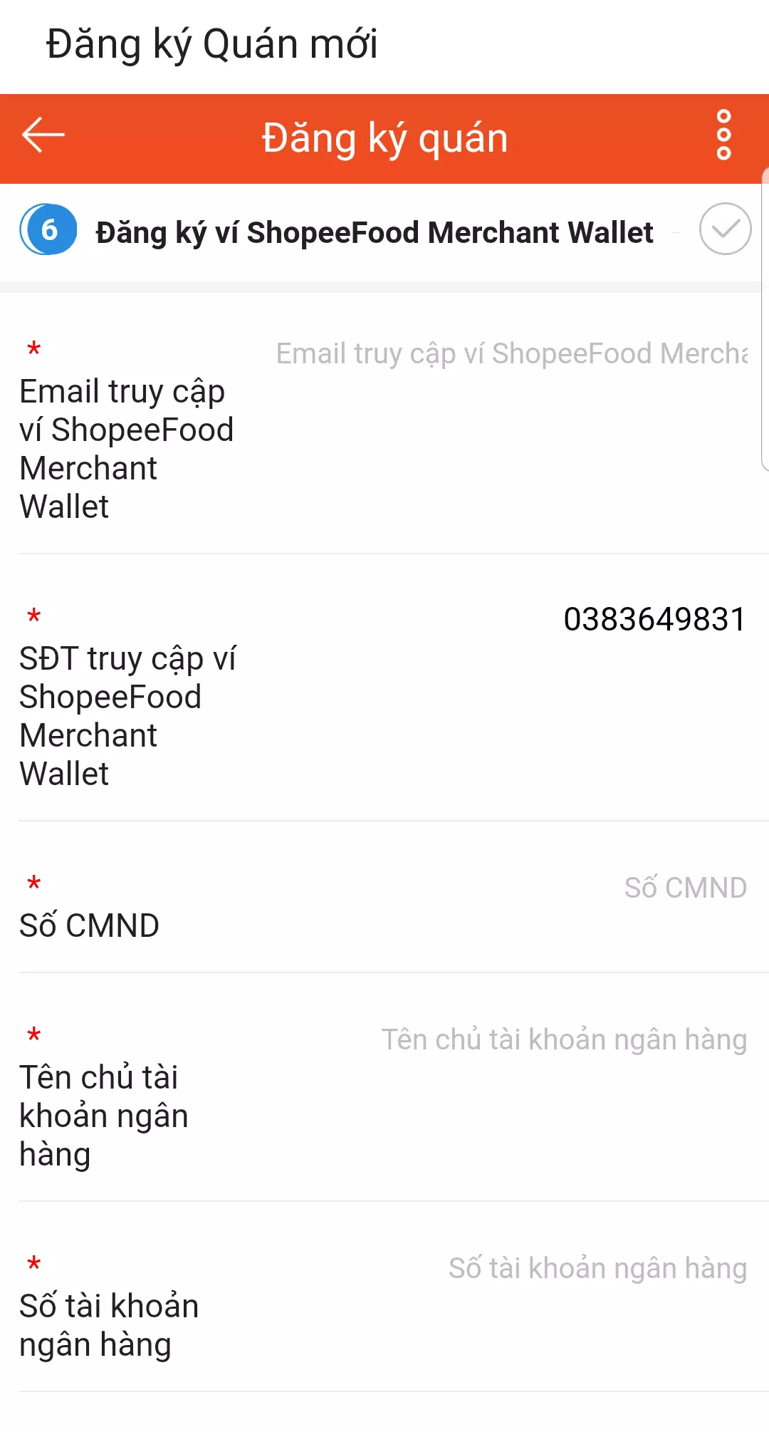 đăng ký ví shopeefood merchant wallet