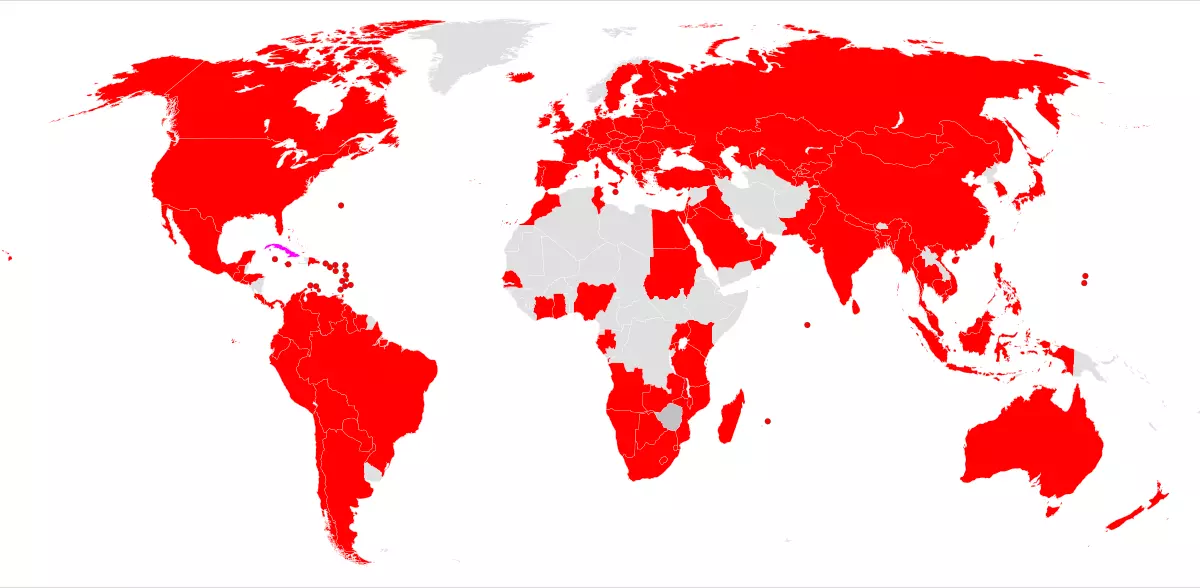 KFC có mặt tại rất nhiều quốc gia vùng lãnh thổ