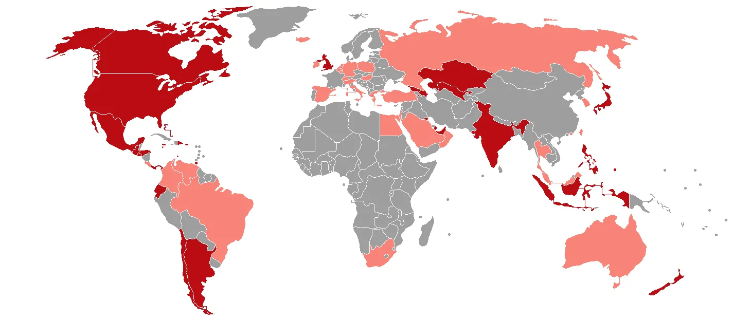 bản đồ sự hiện diện của wendy's trên toàn cầu