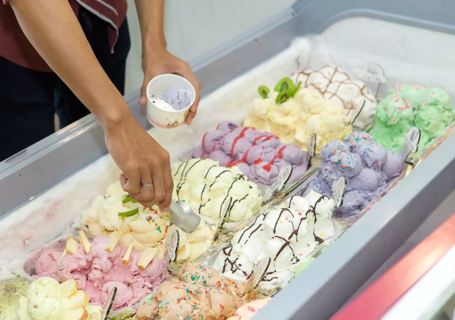 các loại kem của mô hình quán kem nhỏ