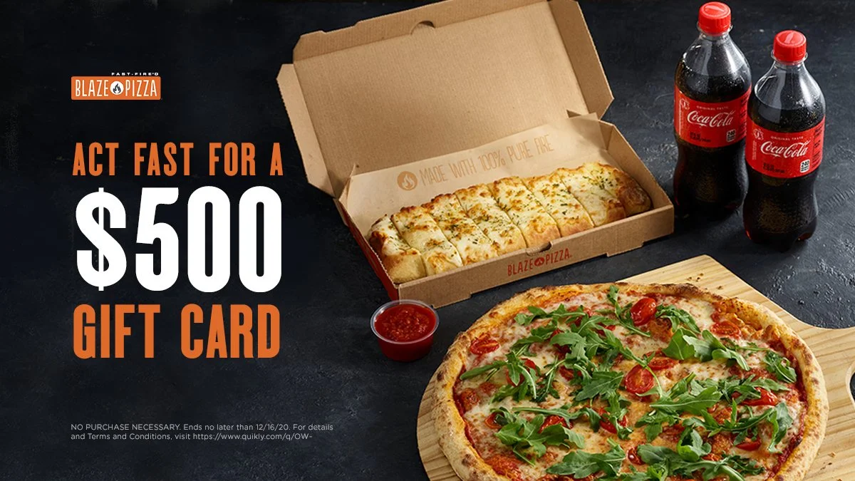 chiến dịch thẻ quà tặng của blaze pizza 