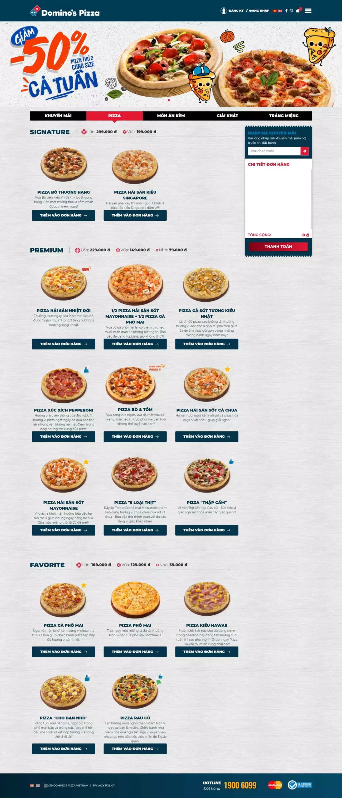 menu domino pizza