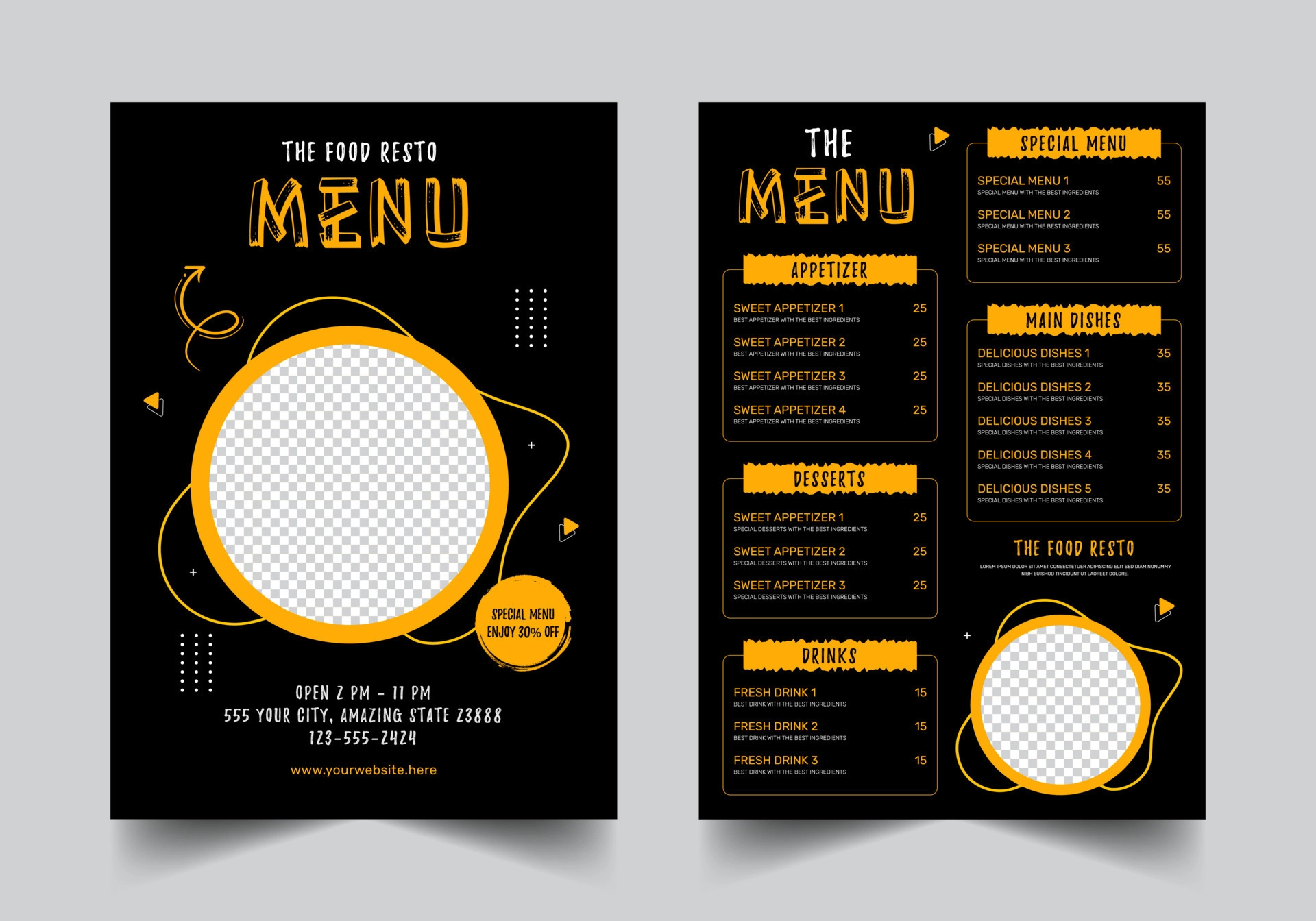 mẫu thiết kế menu nhà hàng truyền thống