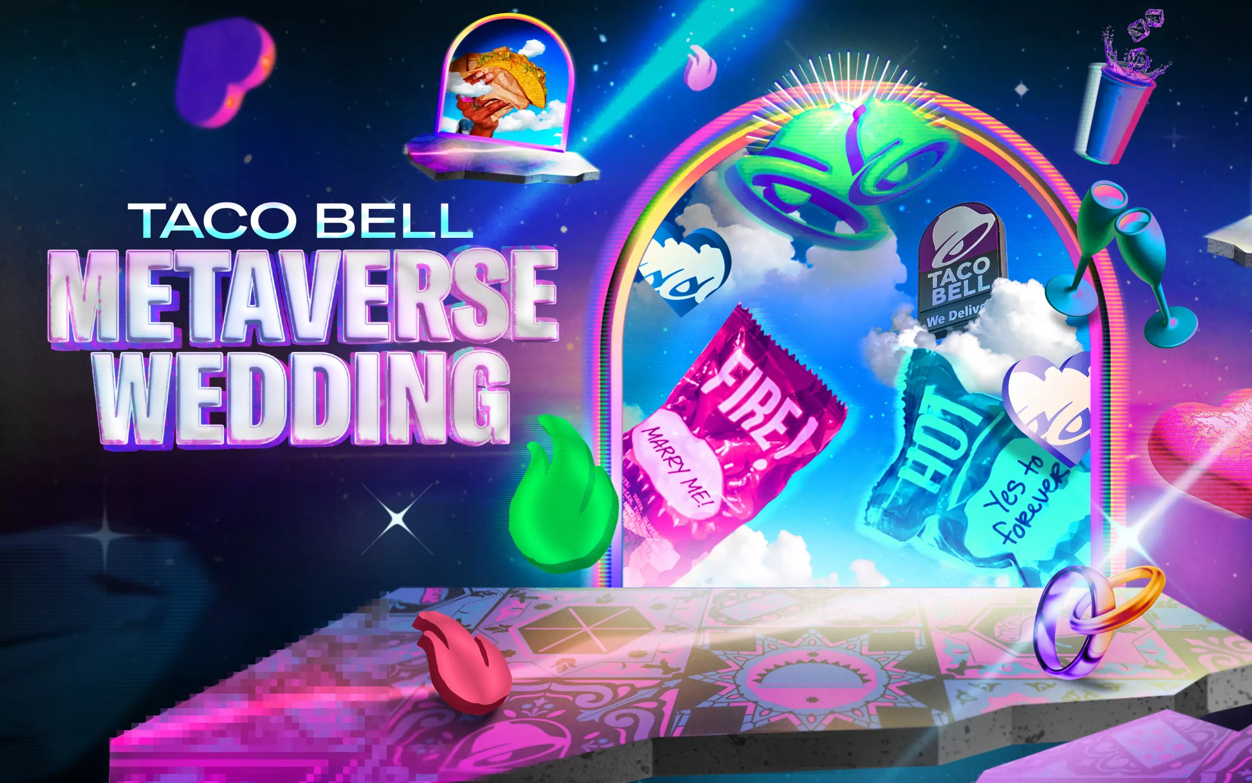 taco bell metaverse wedding hero